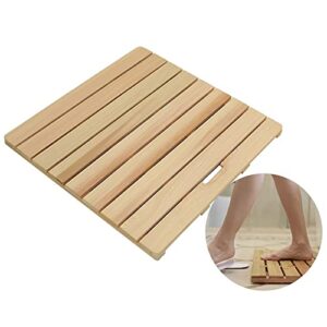 bamboo non slip shower bathtub mat, sturdy wooden bath mat for indoor and outdoor use, wooden tray, bathtub accessories, toilet doormat pet mat (color : natural, size : 30x30cm)