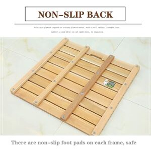 Bamboo Non Slip Shower Bathtub Mat, Sturdy Wooden Bath Mat for Indoor and Outdoor Use, Wooden Tray, Bathtub Accessories, Toilet Doormat Pet Mat (Color : Natural, Size : 30x30cm)