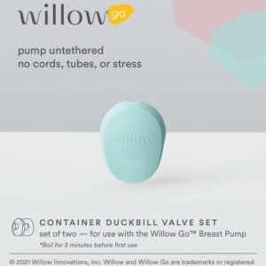 Willow Go Breast Pump Duckbill Valve Set, 2 Ct, Pump Valves for Spare Use or Replacement, Pair with Willow Go Wearable Breast Pump for Hands Free Pumping, BPA Free and Dishwasher Safe
