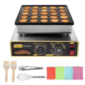 dyna-living mini pancake maker 25pcs dutch pancake baker maker commercial electric dorayaki maker non-stick waffle pancake maker for home kitchen 950w 110v