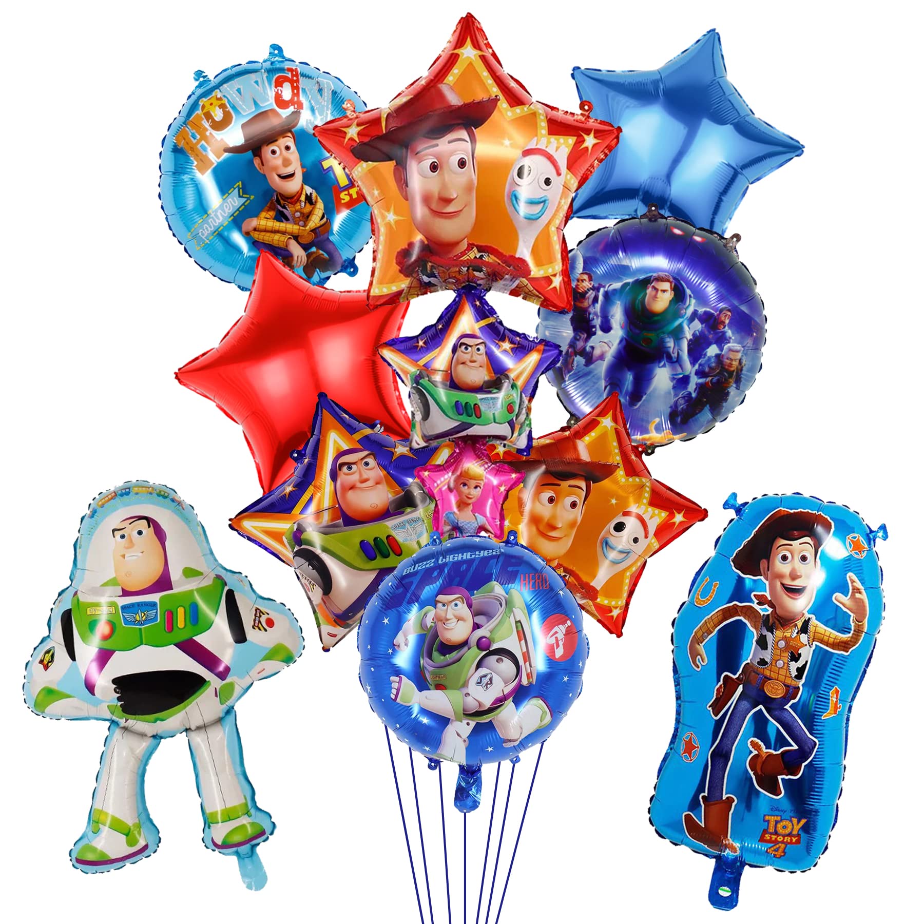 Toy Game Party Supplies Balloons Set,Birthday Party Foil Film Balloons , Toy Inspired Story theme Birthday Party Decorations for Children（12Pack）