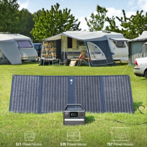 Anker 625 Solar Panel with Adjustable Kickstand, 100W Portable Solar Generator, Compatible with Powerhouse 256Wh, 512Wh, and 1229Wh (Sold Separately), for Camping, Hiking, Blackouts (Renewed)