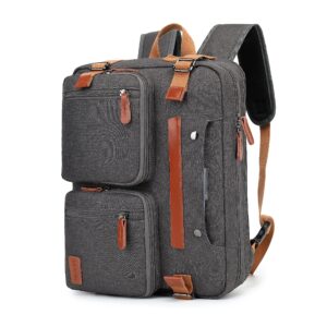 molnia 3 in 1 laptop backpack, 17.3 inch computer bags for men, laptop backpack for men, for travel bussiness men women,dark grey