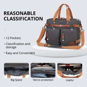 MOLNIA 3 in 1 Laptop Backpack, 17.3 inch Computer Bags for Men, Laptop Backpack for Men, for Travel Bussiness Men Women,Dark Grey