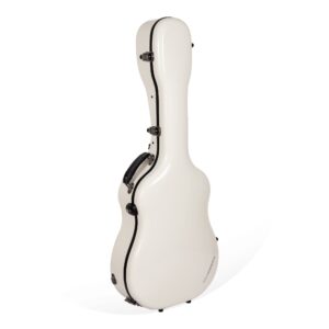 crossrock fiberglass case with tsa lock for 40"/41" dreadnought acoustic guitar-milky white(crf2021dmw)