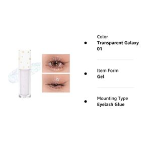 Geeneiya Liquid Glitter Eyeshadow Korean Makeup Under Eye Shadow Bling,Pigmented, Long Lasting, Quick Drying, Loose Glitter Glue for Crystals EyeMakeup (Colorful Galaxy 01)