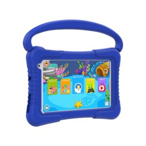7 inch kids tablet, quad core android 11 toddler tablets, children tablet with 32gb storage 2gb ram wifi bt shockproof case dual camera educationl games parental control, kids software pre-installed.