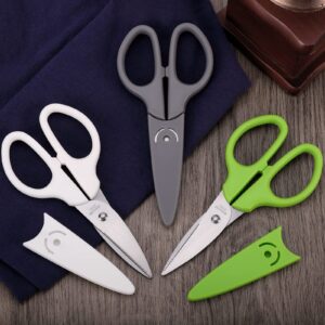 YOUGUOM 6in Multipurpose Scissors, Stainless Steel Sharp Basic Shears for Office Home Household Kitchen School Craft Supplies w/Protective Cover, Comfort Grip Grey