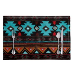 glenlcwe tribal indian american navajo aztec placemats set of 6 non slip placemats table mats non slip table cover for home kitchen party