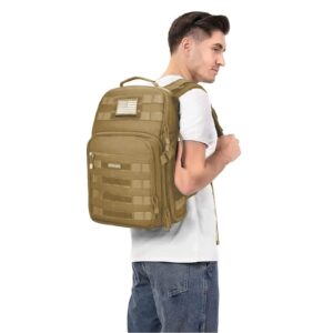 MOSISO Camera Backpack, DSLR/SLR/Mirrorless Tactical Camera Bag Case with Laptop Compartment Compatible with Canon/Nikon/Sony, Khaki