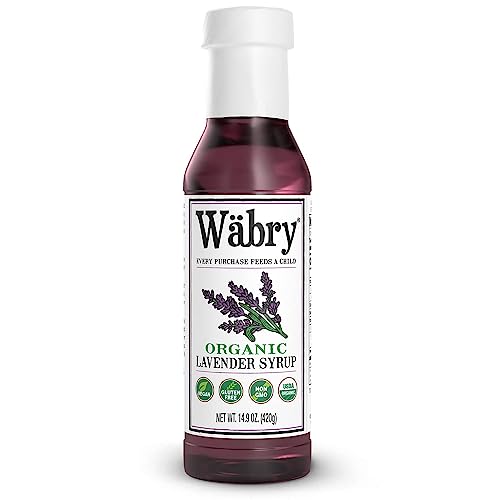 Wäbry Lavender Syrup – 16.4oz (468g), Natural Coffee Syrup, Organic Snow Cone Syrup for Drizzling in Shaved Ice, Lattes, Tea & Soda, Non-GMO, Dye-Free & Vegan Syrups – 12 Servings Per Bottle