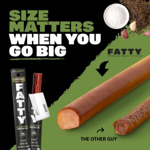 FATTY Meat Sticks, Grass-Fed Beef, High Protein Snack, Camping, Sports, Road Trip, Low Carb, Gluten Free, MSG Free, Nitrate Free, Jalapeno Flavor, 2 Ounce (5 Sticks)