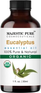 majestic pure eucalyptus usda organic essential oil | 100% organic and premium quality oils | aromatherapy, skincare, hair care, & household use | 1 fl. oz