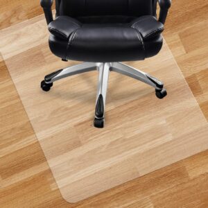 clear chair mat for hardwood floor - 36"x48" heavy duty desk chair mats for office chair - transparent computer floor mat office home floor protection mat for wood/tile