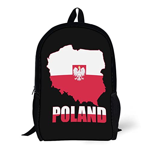 Poland Map Flag Casual Backpack Fashion Shoulder Bags Adjustable Daypack for Work Travel Study