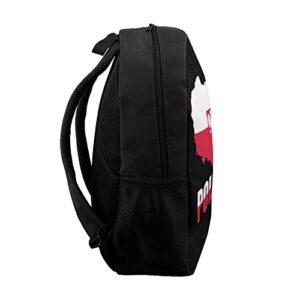 Poland Map Flag Casual Backpack Fashion Shoulder Bags Adjustable Daypack for Work Travel Study