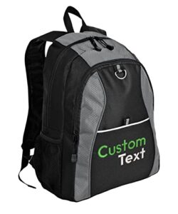 personalized contrast honeycomb backpacks, grey - your name - customized embroidery backpack for college, business