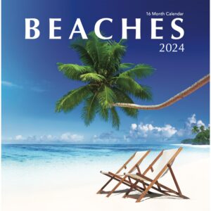 tropical beaches 2024 hangable wall calendar - 12" x 24" open - sturdy & thick large full page 16 months & travel vacation beach paradise photography photo gift- organizing & planning - includes 2023