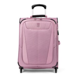 travelpro maxlite 5 softside expandable upright 2 wheel carry on luggage, lightweight suitcase, men and women, orchid pink purple, carry on 20-inch