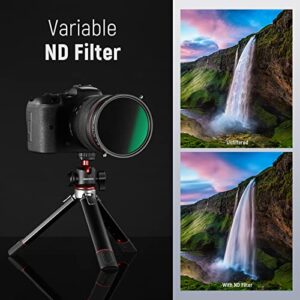 NEEWER 2 in 1 67mm Variable ND Filter ND2–ND32&CPL Filter(Circular Polarizer Filter) No X Cross/30 Layer Nano Coated/HD Optical Glass/Ultra Slim Aluminum Alloy Frame/Water Repellent/Scratch Resistant