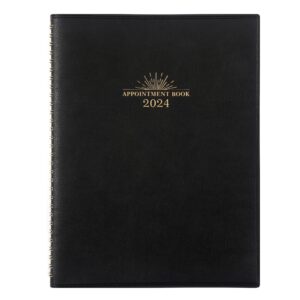 2024 appointment book/planner - weekly appointment book/planner 2024, jan 2024 - dec 2024, 8"x 10", 2024 daily/hourly planner with tabs, 15-minute interval, flexible soft cover - black