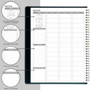 2024 Appointment Book/Planner - Weekly Appointment Book/Planner 2024, Jan 2024 - Dec 2024, 8"x 10", 2024 Daily/Hourly Planner with Tabs, 15-Minute Interval, Flexible Soft Cover - Black