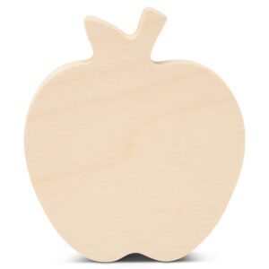 chunky wooden apple cutouts 4-inch x 3-3/8-inch, pack of 2 autumn apples for crafts, fall tray decor & classroom decor, by woodpeckers