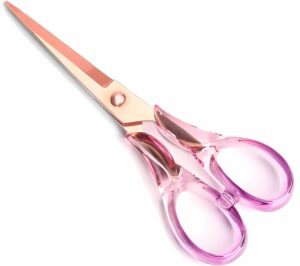 creechwa scissors purple, stainless steel blade with acrylic handle, all purpose scissor for office, school, home, fabric shears, tijeras