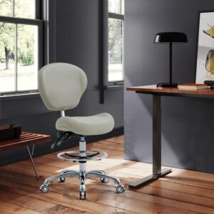 Kastele Ergonomic Home Office Desk Chair - Swivel Adjustable Comfortable Task Chair with Lumbar Support, Foot Ring and Rolling casters for managerial, Executive, Drafting,Computer, Grey