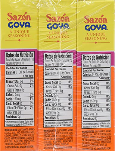 Goya Foods Sazón Seasoning With Azafran 3.52 Ounce (Pack of 3)
