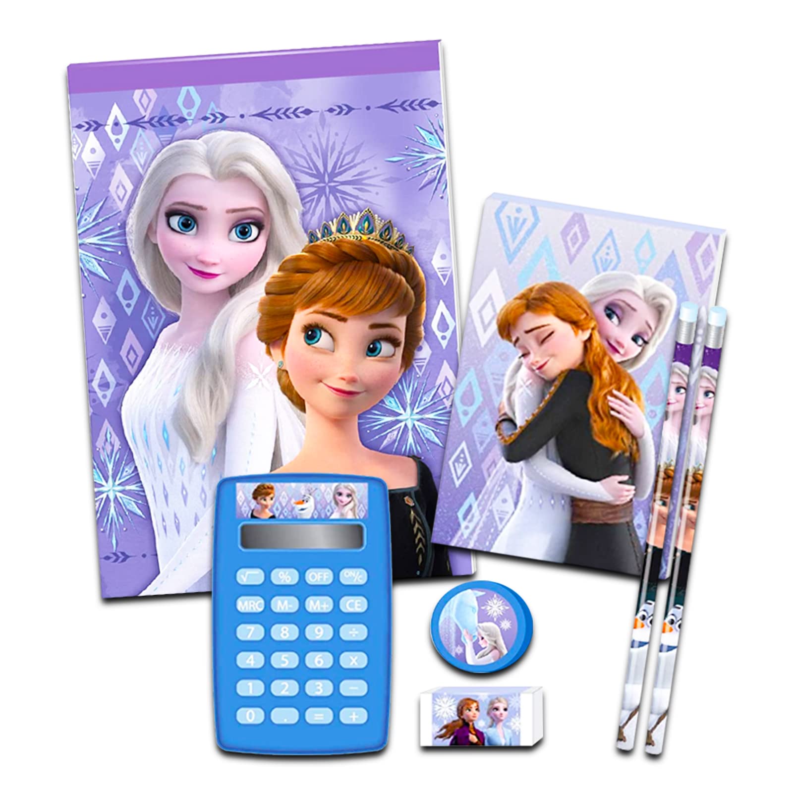 Disney Frozen Backpack with Lunch Box Set - Bundle with Backpack, Lunch Bag, Water Bottle, School Supplies, More for Girls