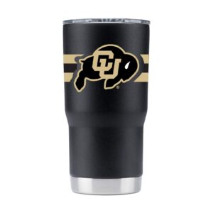 gametime sidekicks colorado 20oz black tumbler - officially licensed, 18/8 stainless steel, double-walled, vacuum-insulated, uv led printed logos, sweatless, stays hot/cold - 360 wrap