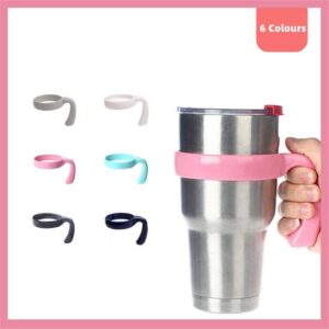 30 oz Tumbler Handles, Anti Slip Travel Mug Grip Cup Holder for Stainless Steel Tumblers, Suitable for Trail, Sic, Yeti, Ozark and More 30 Ounce Tumbler Mugs, Car Cups (White)