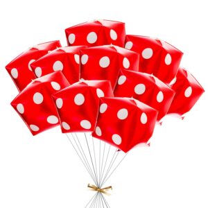 10 Pcs Cube Foil Balloons 24 Inches Square Dice Foil Balloon 4D Mylar Balloon for Party Decorations Party Supplies,Red