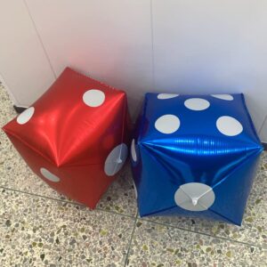 10 Pcs Cube Foil Balloons 24 Inches Square Dice Foil Balloon 4D Mylar Balloon for Party Decorations Party Supplies,Red