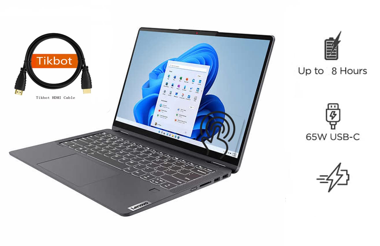 Lenovo Newest Flex 5 14" 2-in-1 Touchscreen Laptop - AMD Ryzen 7 5700U - 16:10 2K QHD (2240 x 1400) 100% sRGB Display - Type-C - Fingerprint - Wi-Fi 6 – Win 11- w/HDMI (16GB RAM | 512GB PCIe SSD)