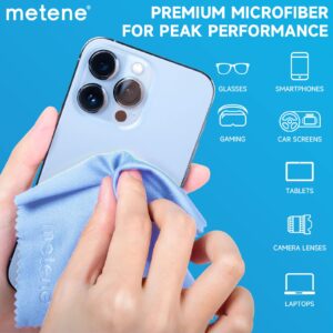 Metene 18 Pack Microfiber Cleaning Cloths (6"x7") in Individual Vinyl Pouches | Glasses Cleaning Cloth for Eyeglasses, Phone, Screens, Camera Lens and Other Delicate Surfaces Cleaner (Multi-Colored)