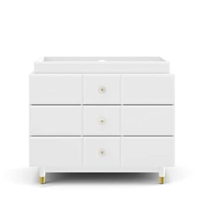 Little Seeds Aviary 3-Drawer Dresser with Gold Hardware, White