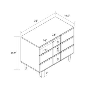 Little Seeds Aviary 3-Drawer Dresser with Gold Hardware, White