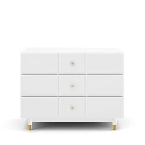 Little Seeds Aviary 3-Drawer Dresser with Gold Hardware, White