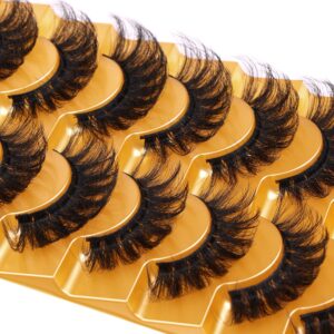 Focipeysa False Lashes Fluffy Mink Eyelashes 18mm Lashes Pack 8D Mink Curly Faux Mink Lashes Volume Dramatic Lashes 8 Pairs