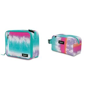 packit freezable classic lunch box (tie dye sorbet) and snack box bundle