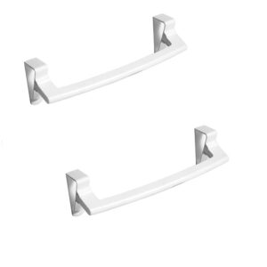 modern kitchen over cabinet plastic towel bar rack, hang on inside or outside of doors, storage and organization for hand and dish towels, rag(2pcs)