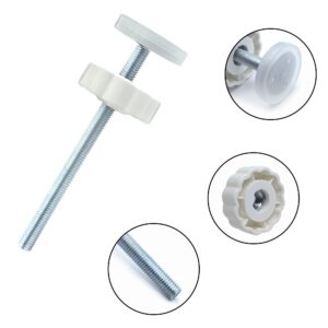 Baby Gate Extender Extention-4 Pack Baby and Pet Safety Stair Gate Threaded Spindle Rods Replacement Parts Bundle with Wall Protector (Round-White-4 Pack)