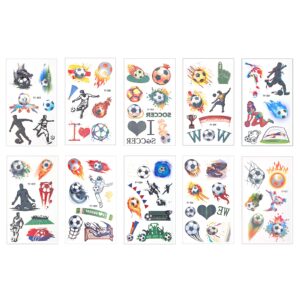 kinbom 69pcs/10 sheets soccer temporary tattoos for kids and adults, motivational tattoo stickers for soccer game football tattoos temporary for soccer themed party birthday party favors