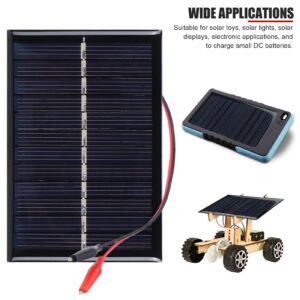 EVTSCAN 0.6W 6V Mini Solar Panel Module, with Alligator Clip Cable, 3.5 Inch Polycrystalline Solar Cell Panel, DIY for Charging 3.7V Battery Solar Light, Solar Toys, Solar Displays