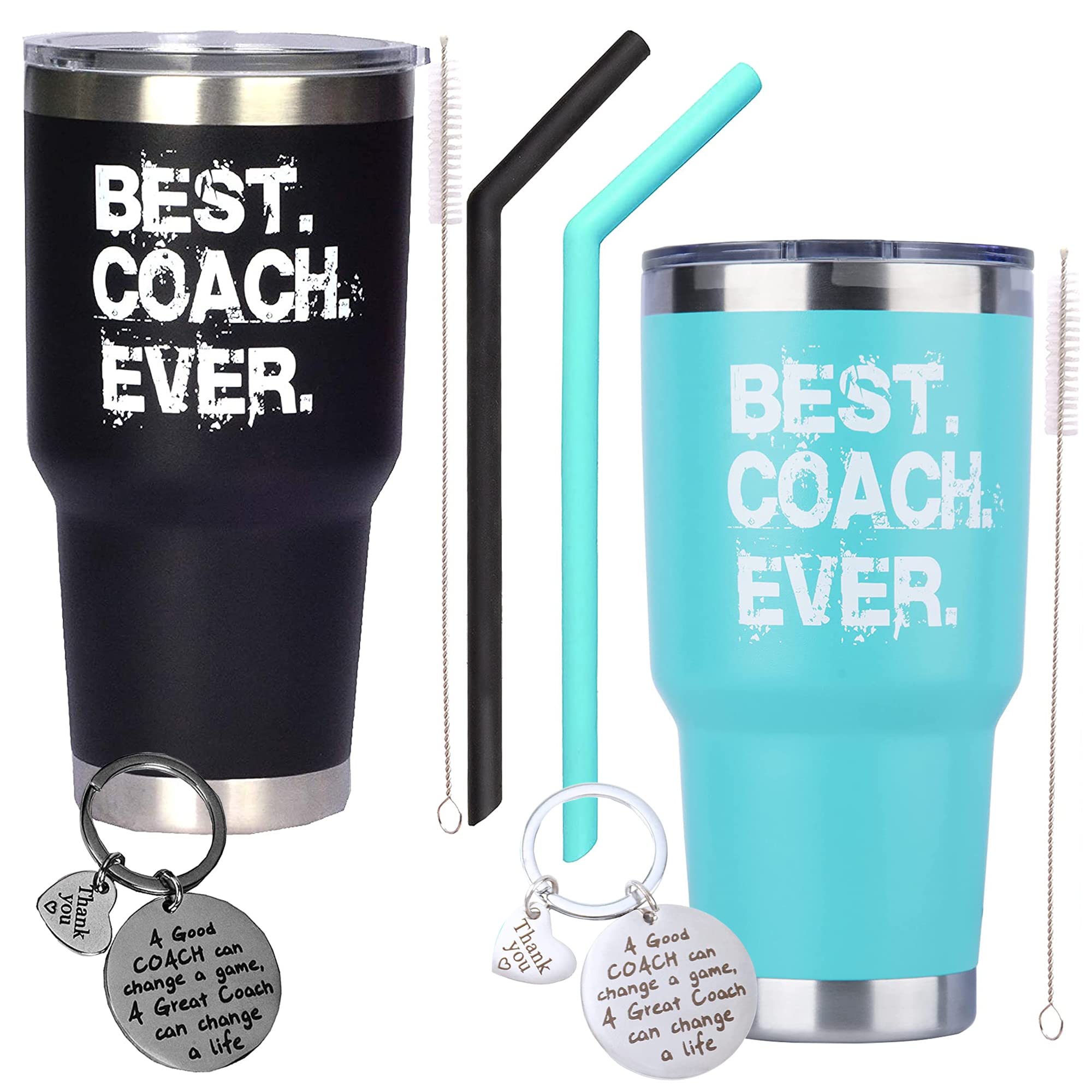 MEANT2TOBE Best Coach Ever Gifts, Best Coach, Best Coach Ever, Best Coach Ever Cup(Mint) Bundle with Coach Gifts, Best Coach Ever, Coach Keychain, Best Coach Gifts (Black)