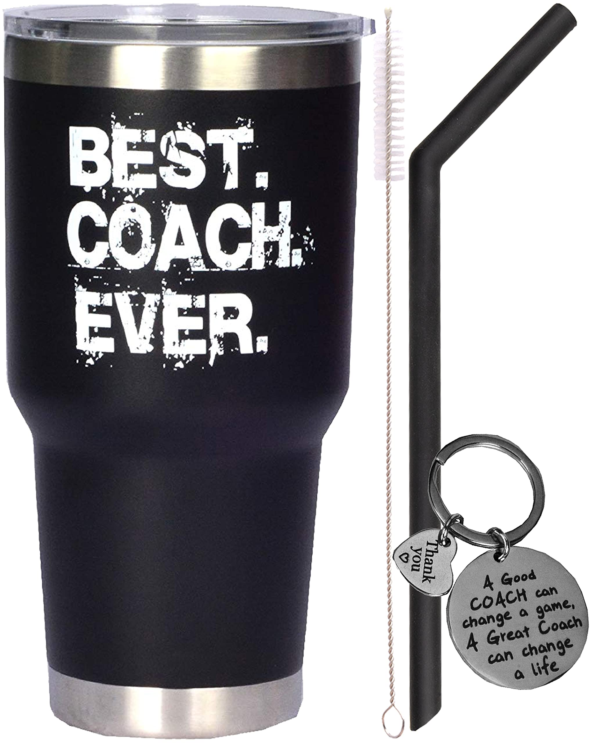 MEANT2TOBE Best Coach Ever Gifts, Best Coach, Best Coach Ever, Best Coach Ever Cup(Mint) Bundle with Coach Gifts, Best Coach Ever, Coach Keychain, Best Coach Gifts (Black)