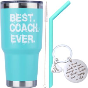 MEANT2TOBE Best Coach Ever Gifts, Best Coach, Best Coach Ever, Best Coach Ever Cup(Mint) Bundle with Coach Gifts, Best Coach Ever, Coach Keychain, Best Coach Gifts (Black)