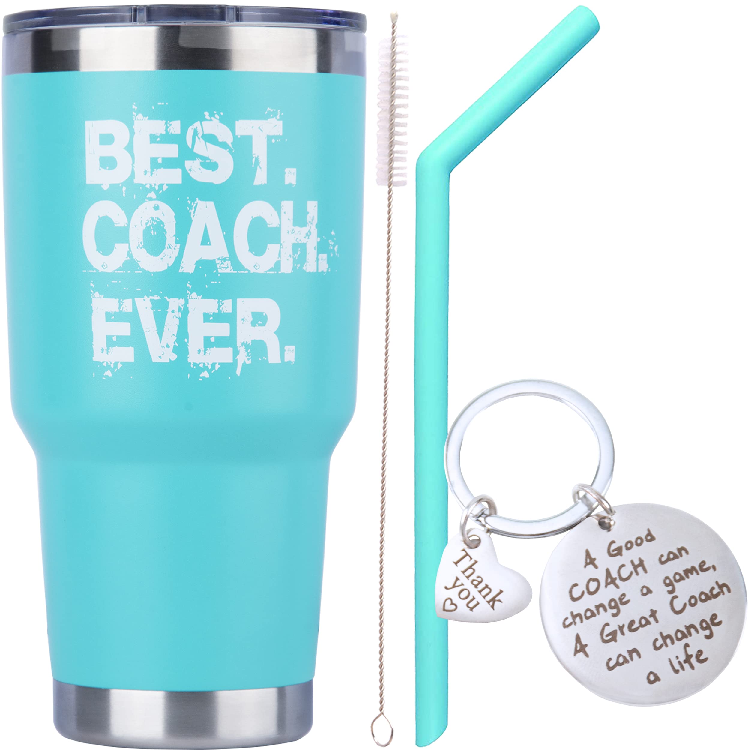 MEANT2TOBE Best Coach Ever Gifts, Best Coach, Best Coach Ever, Best Coach Ever Cup(Mint) Bundle with Coach Gifts, Best Coach Ever, Coach Keychain, Best Coach Gifts (Black)